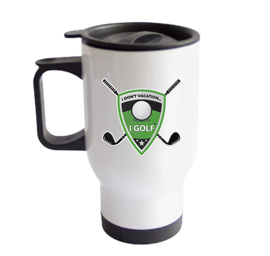 16 oz "Golf" Travel Mug w/Handle Logo 1