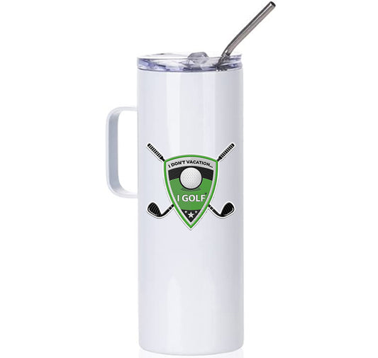 20 oz "Golf" Skinny Insulated Tumbler w/Handle Logo 1