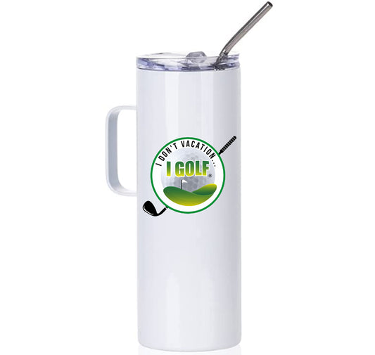 20 oz "Golf" Skinny Insulated Tumbler w/Handle Logo 2