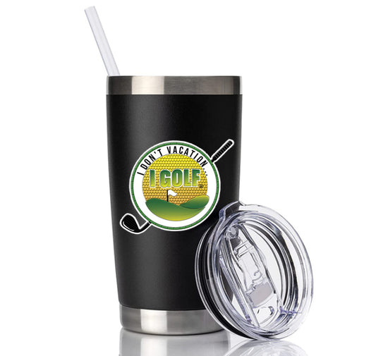 20 oz "Golf" Insulated Stainless Steel Mug w/Leather Wrap