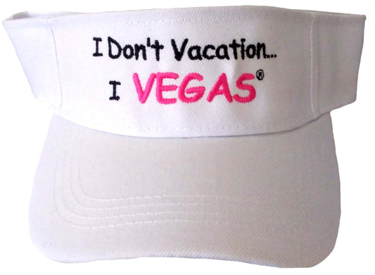 Las Vegas White Visor - Vegas In Pink