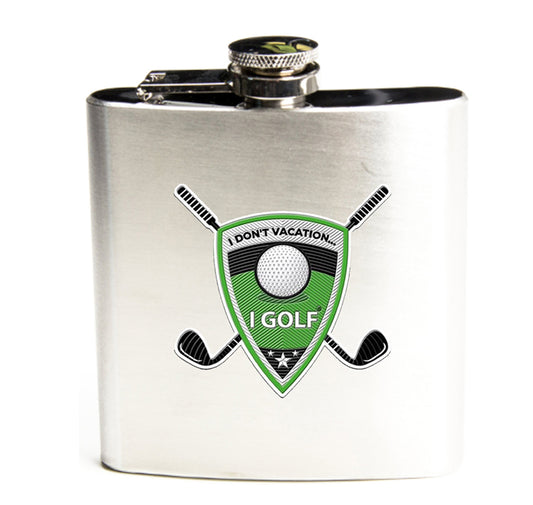 8 oz "Golf" Stainless Steel Flask w/Logo 1