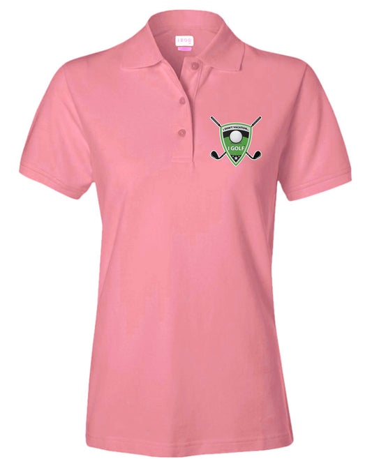 iZod Ladies Pink Golf Polo Shirt w/Logo 1