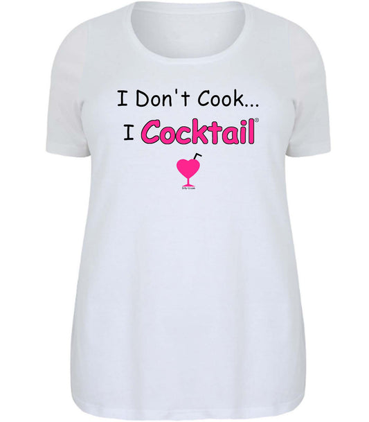 I Don't Cook... I Cocktail Scoop Neck White